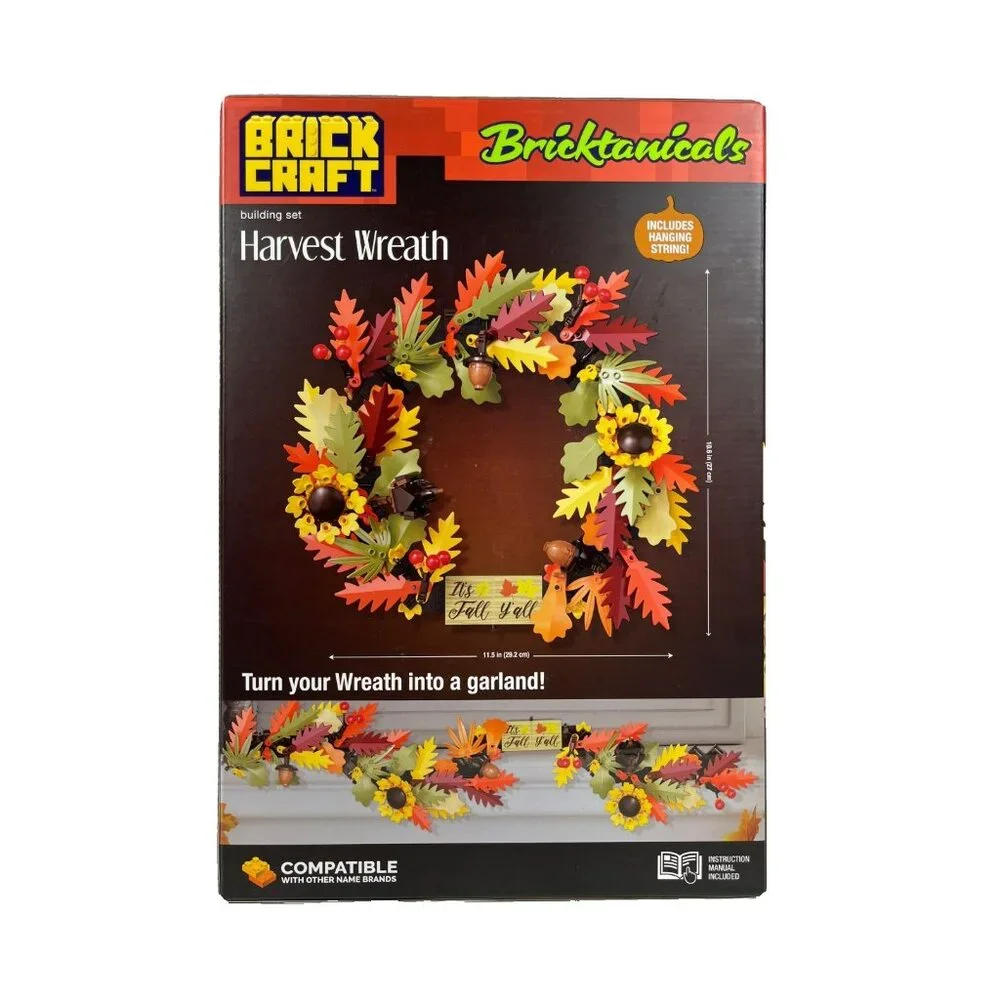 Brickcraft Bricktanicalss Fall Harvest Wreath 382 Piece Building Set